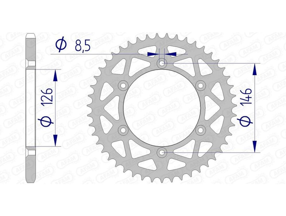 SP 1074537010 AFAM Aluminiumritzel hinten 15203 - 520    passend fuer SUZUKI DR-Z 400