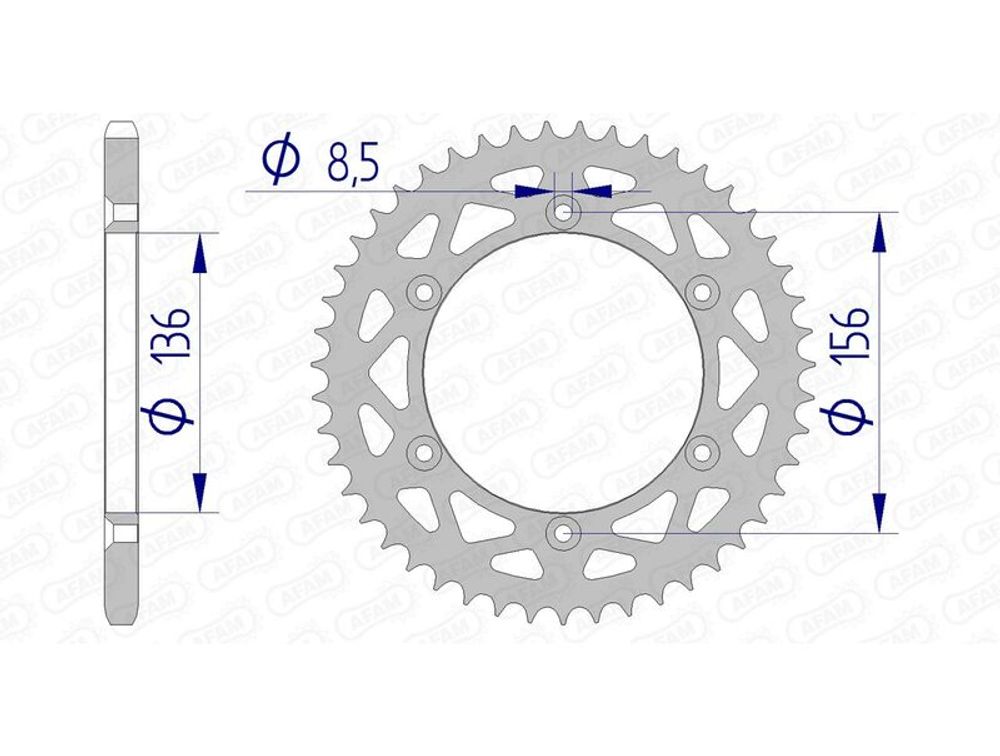 SP 1074539003 AFAM Aluminiumritzel hinten 15206 - 520    passend fuer BETA RR 350 4T ENDURO