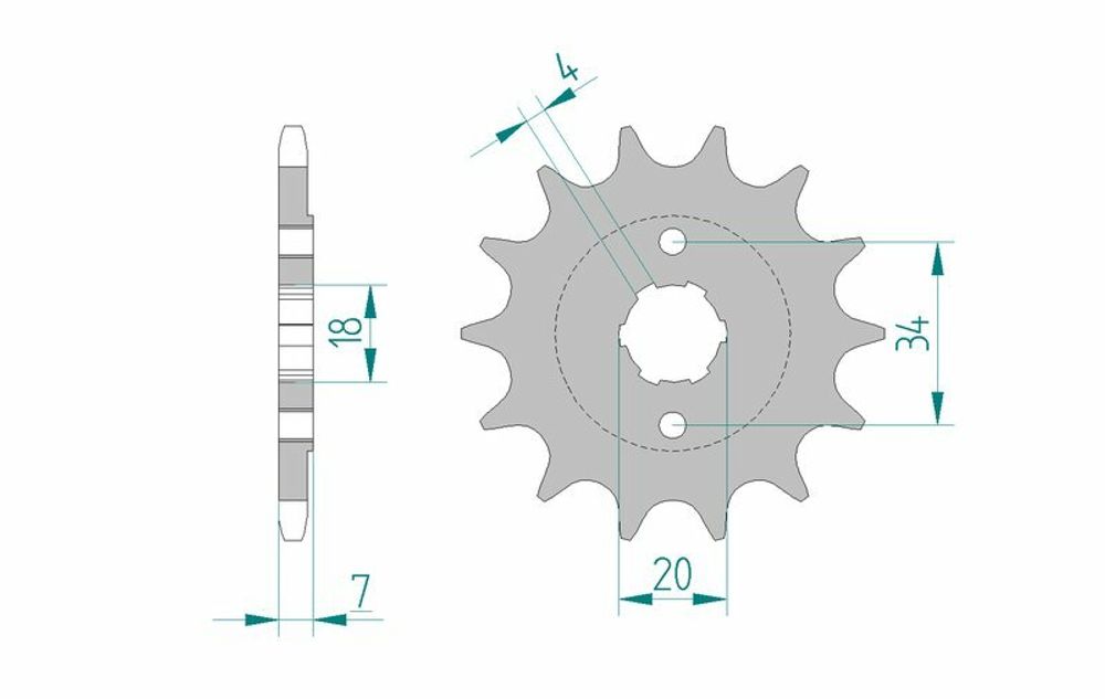 SP 1074546002 AFAM Standard Stahlritzel vorne 20202 - 520    passend fuer HONDA MTX 200