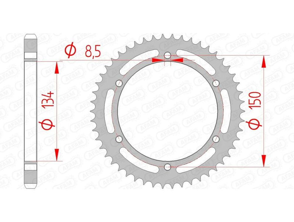 SP 1074555001 AFAM Standard Stahlritzel hinten 16203 - 428    passend fuer KAWASAKI KMX 200