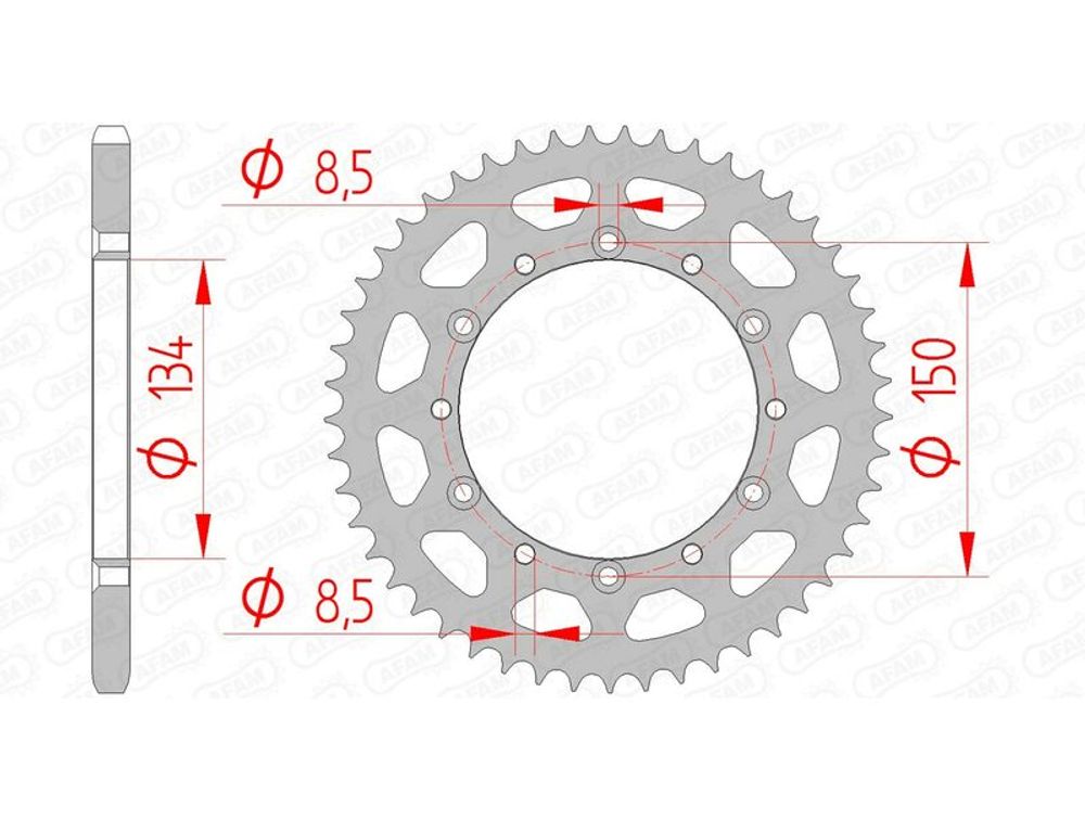 SP 1074556004 AFAM Standard Stahlritzel hinten 16204 - 520    passend fuer SUZUKI RM-Z 250