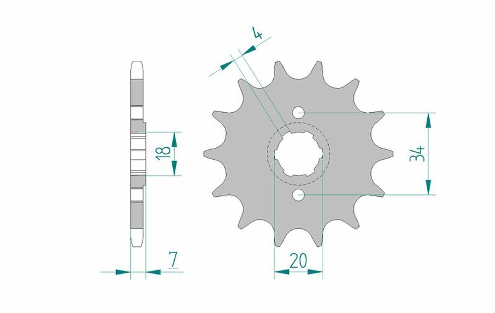 SP 1074557001 AFAM Standard Stahlritzel vorne 20203 - 520    passend fuer HONDA NSR 125 R