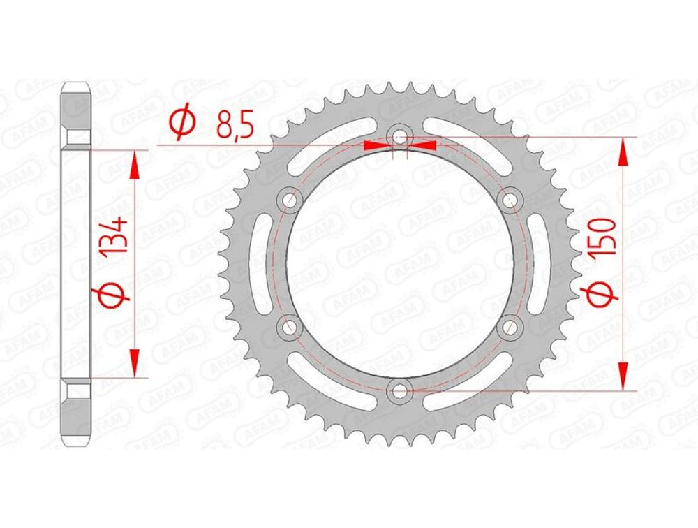SP 1074559001 AFAM Standard Stahlritzel hinten 16207 - 428    passend fuer KAWASAKI KDX 125