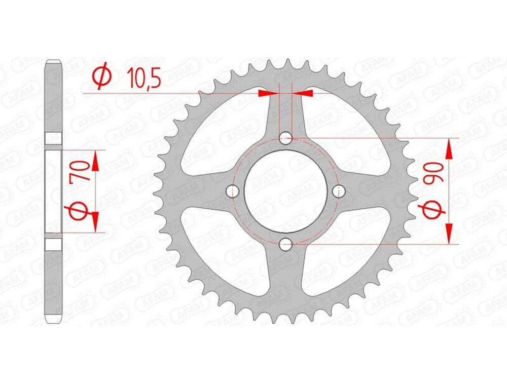 SP 1074562001 AFAM Standard Stahlritzel hinten 16310 - 520    passend fuer KAWASAKI KFX 250