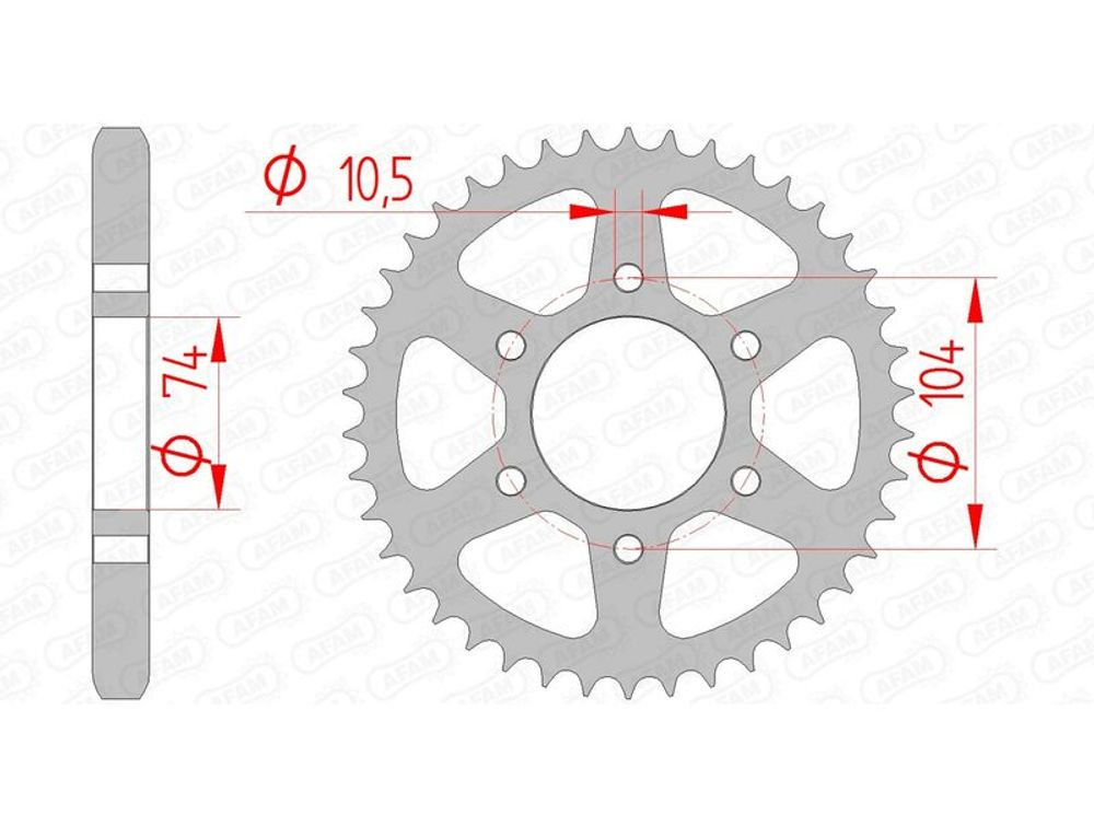 SP 1074564002 AFAM Standard Stahlritzel hinten 16401 - 530    passend fuer KAWASAKI Z 650