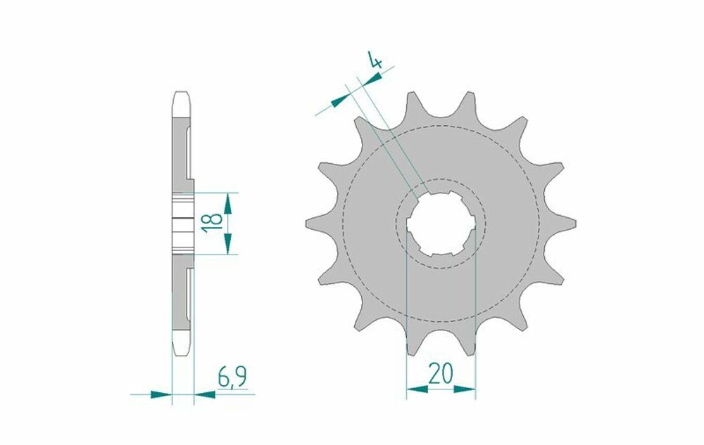 SP 1074568002 AFAM Standard Stahlritzel vorne 20204 - 520    passend fuer HONDA CR 125 R