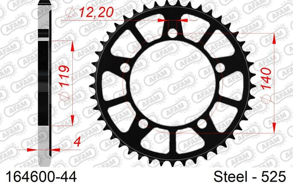 SP 1074570001 AFAM Standard Stahlritzel hinten 164600 - 525    passend fuer BMW F 750 GS