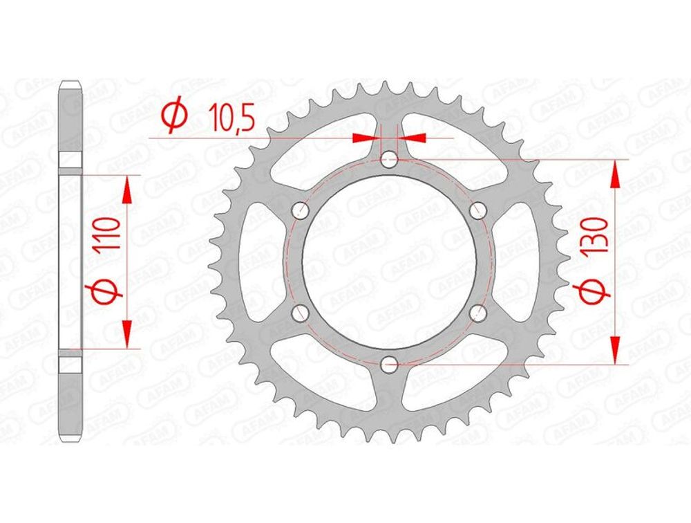 SP 1074573002 AFAM Standard Stahlritzel hinten 16500 - 520    passend fuer KAWASAKI NINJA 250 R