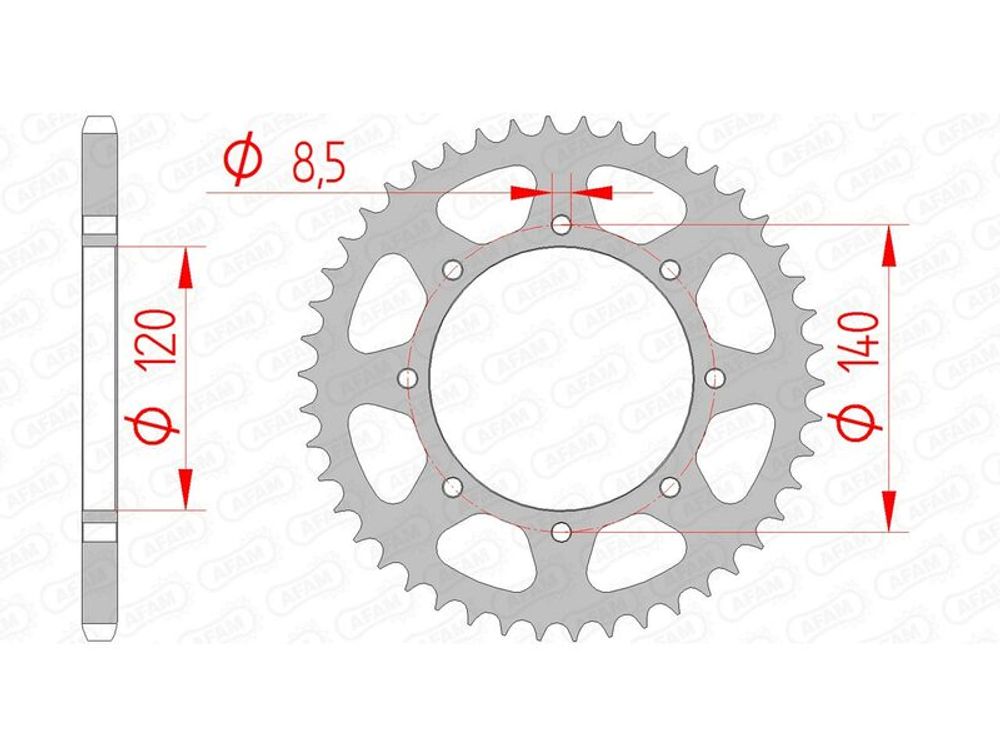 SP 1074581001 AFAM Standard Stahlritzel hinten 16600 - 520    passend fuer KAWASAKI KLR 650