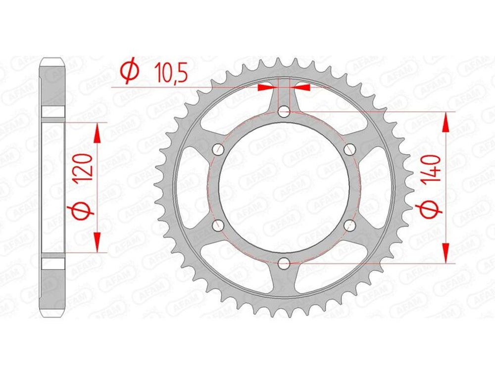 SP 1074584008 AFAM Standard Stahlritzel hinten 16603 - 530    passend fuer KAWASAKI ZZR 600