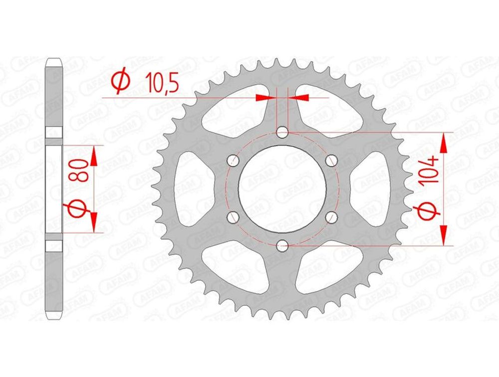 SP 1074587003 AFAM Standard Stahlritzel hinten 16606 - 520    passend fuer KAWASAKI VULCAN 650