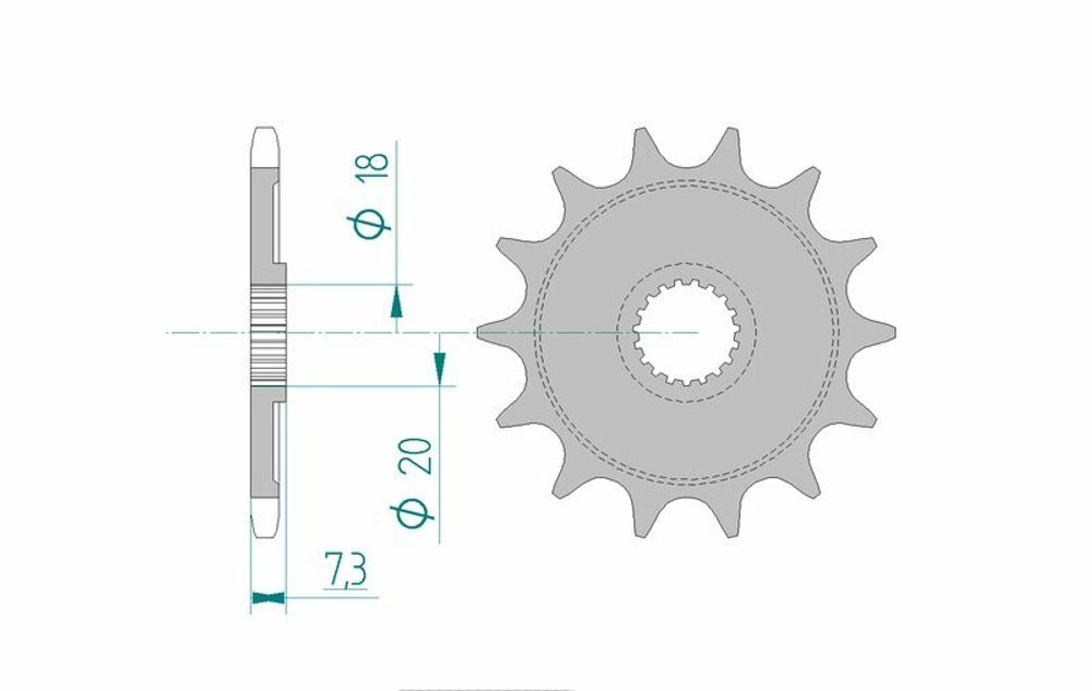 SP 1074590001 AFAM Standard Stahlritzel vorne 20206 - 520    passend fuer HONDA CR 125 R