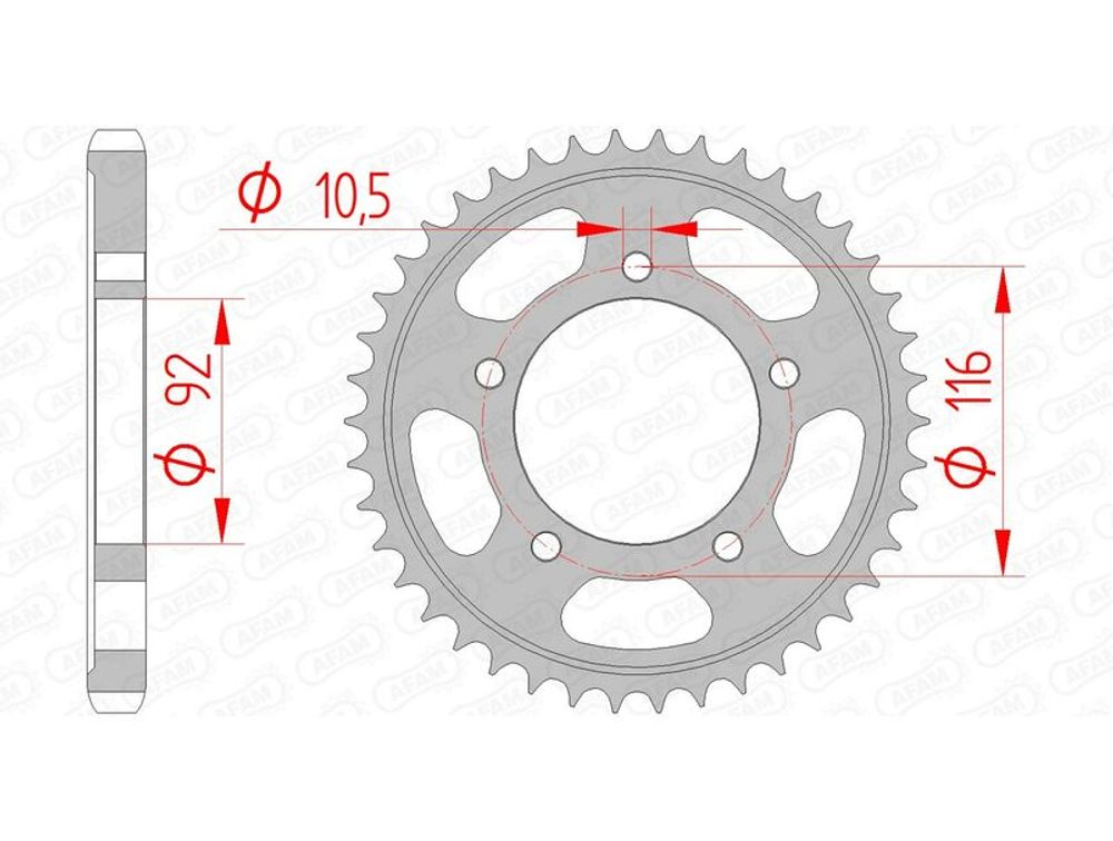SP 1074593001 AFAM Standard Stahlritzel hinten 16900 530    passend fuer KAWASAKI ZZR 1400