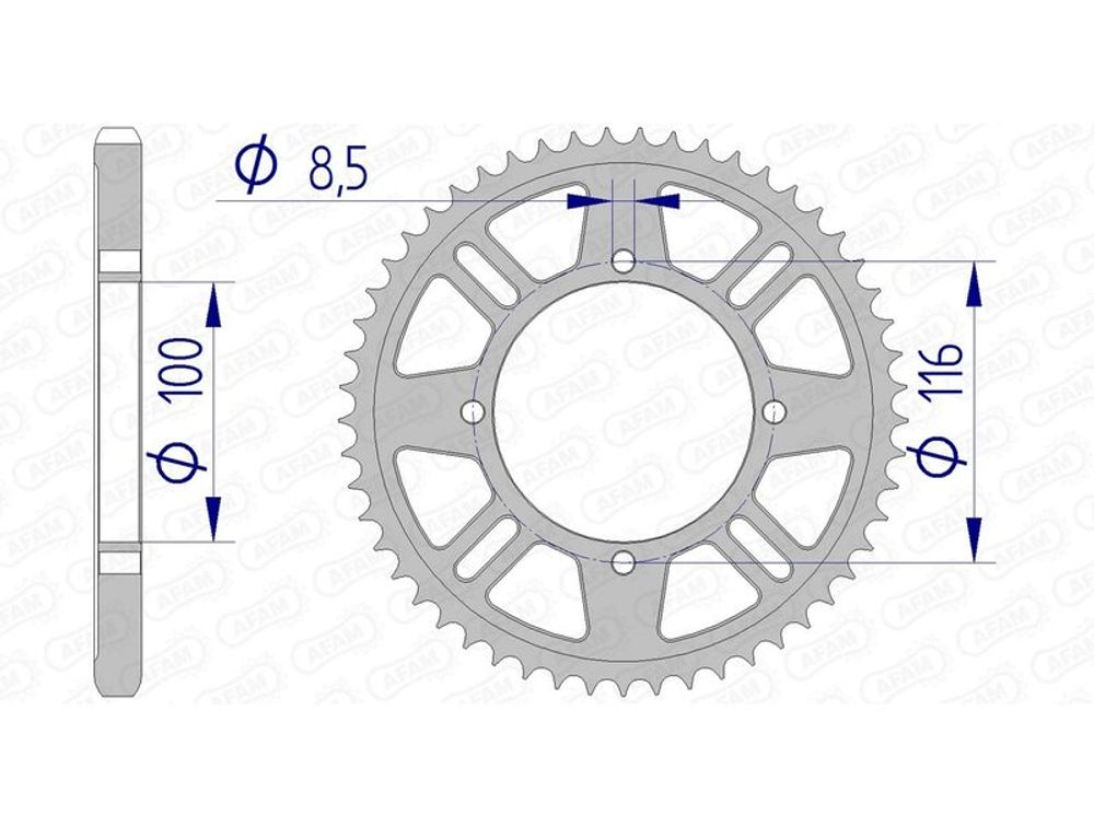 SP 1074597001 AFAM Aluminiumritzel hinten 17105428    passend fuer KAWASAKI KX 80