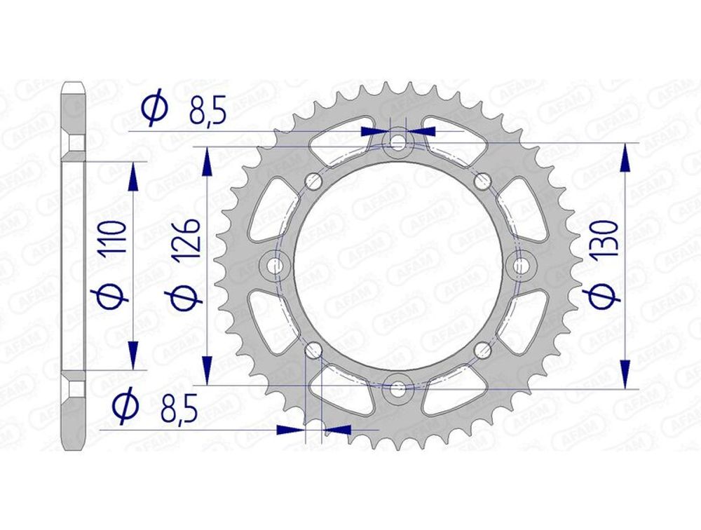 SP 1074599001 AFAM Aluminiumritzel hinten 17107420    passend fuer KAWASAKI KX 60