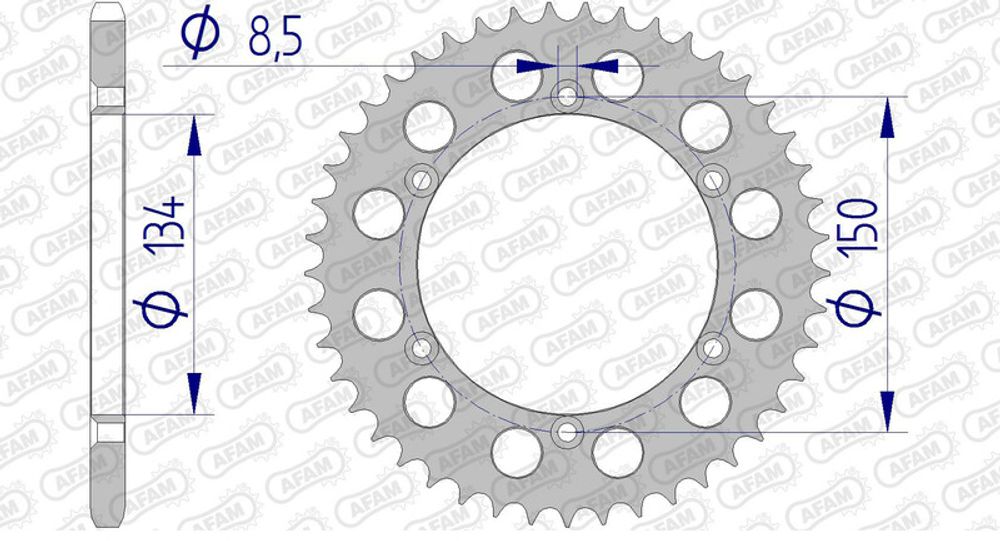 SP 1074602008 AFAM Aluminiumritzel hinten 17206520    passend fuer KAWASAKI KLX 300