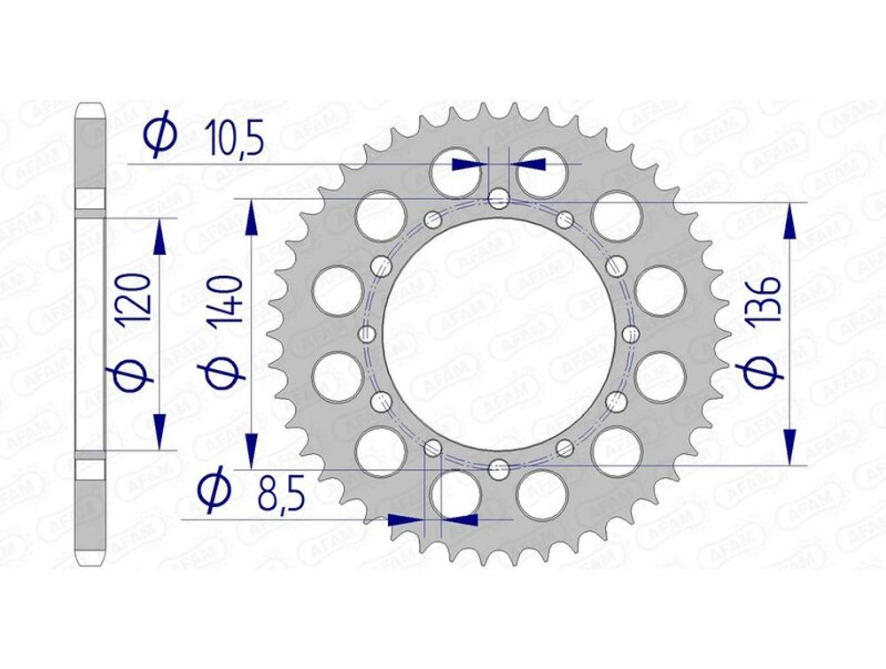 SP 1074603002 AFAM Aluminiumritzel hinten 17404520    passend fuer SUZUKI GSX-R 750