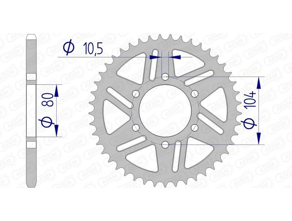 SP 1074607003 AFAM Aluminiumritzel hinten 17606520    passend fuer KAWASAKI NINJA ZX-7 R