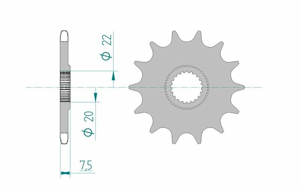 SP 1074611002 AFAM Selbstreinigendes Stahlritzel vorne 20210 - 520    passend fuer HM CRE-F 300 X