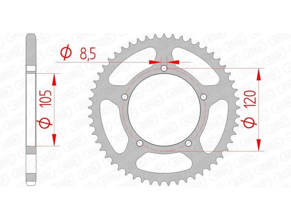 SP 1074614003 AFAM Standard Stahlritzel hinten 35103 - 420    passend fuer APRILIA MX 50