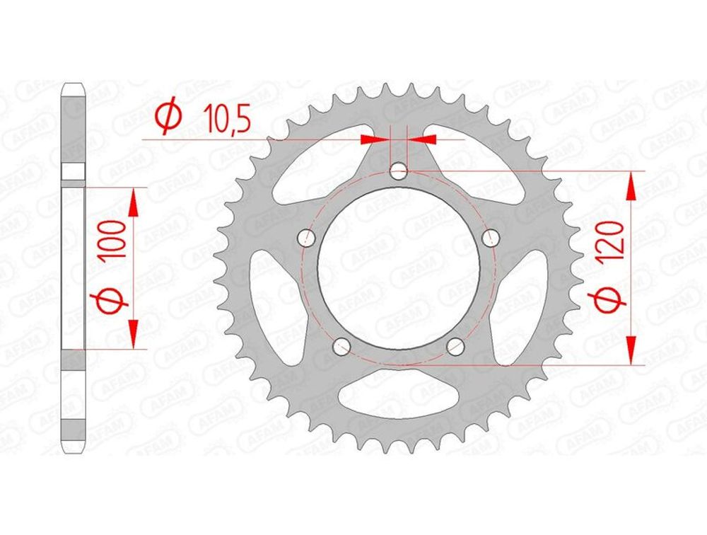 SP 1074625001 AFAM Standard Stahlritzel hinten 35801 - 520    passend fuer APRILIA PEGASO 660