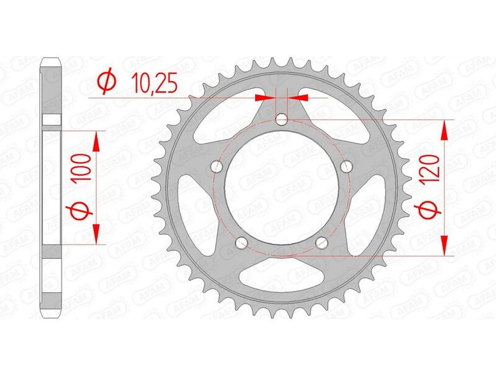 SP 1074626004 AFAM Standard Stahlritzel hinten 35802 - 525    passend fuer APRILIA DORSODURO 1200