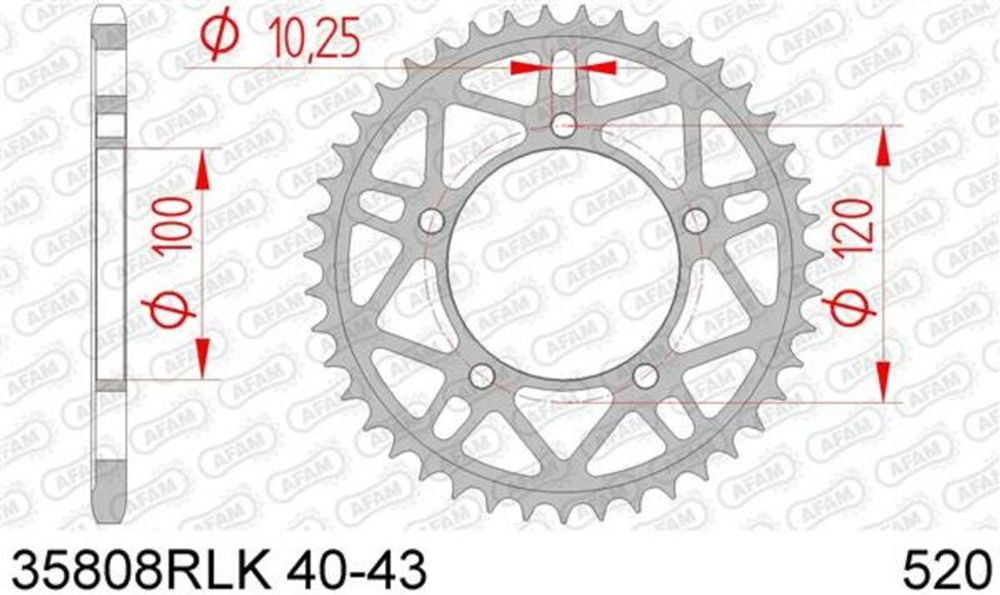 SP 1074630002 AFAM Ultraleichtes Stahlritzel hinten 35808 - 520    passend fuer APRILIA RSV4