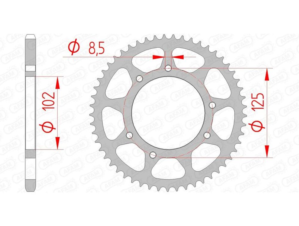 SP 1074643001 AFAM Standard Stahlritzel hinten 41100 - 420    passend fuer GILERA SMT 50