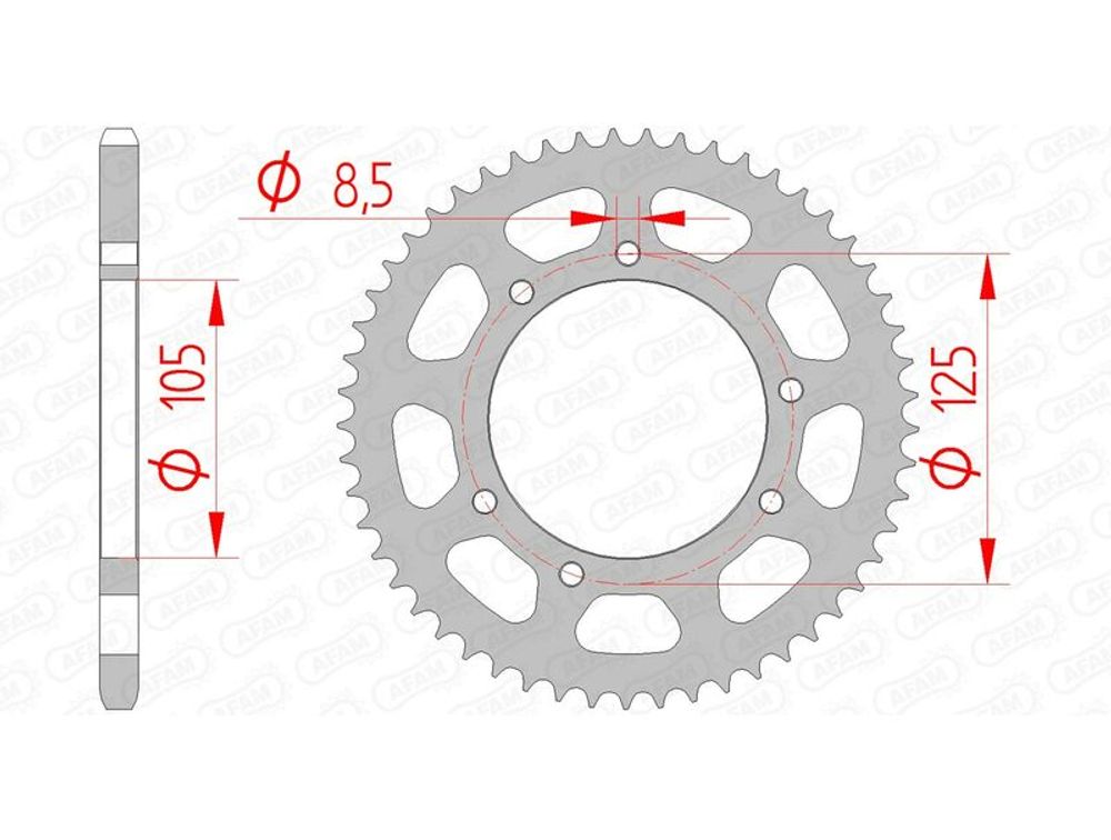 SP 1074659001 AFAM Standard Stahlritzel hinten 47103 - 420    passend fuer DERBI SENDA X-TREME 50 R