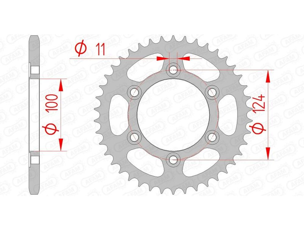 SP 1074667002 AFAM Standard Stahlritzel hinten 50602 - 520    passend fuer DUCATI 900 SL SUPERLIGHT