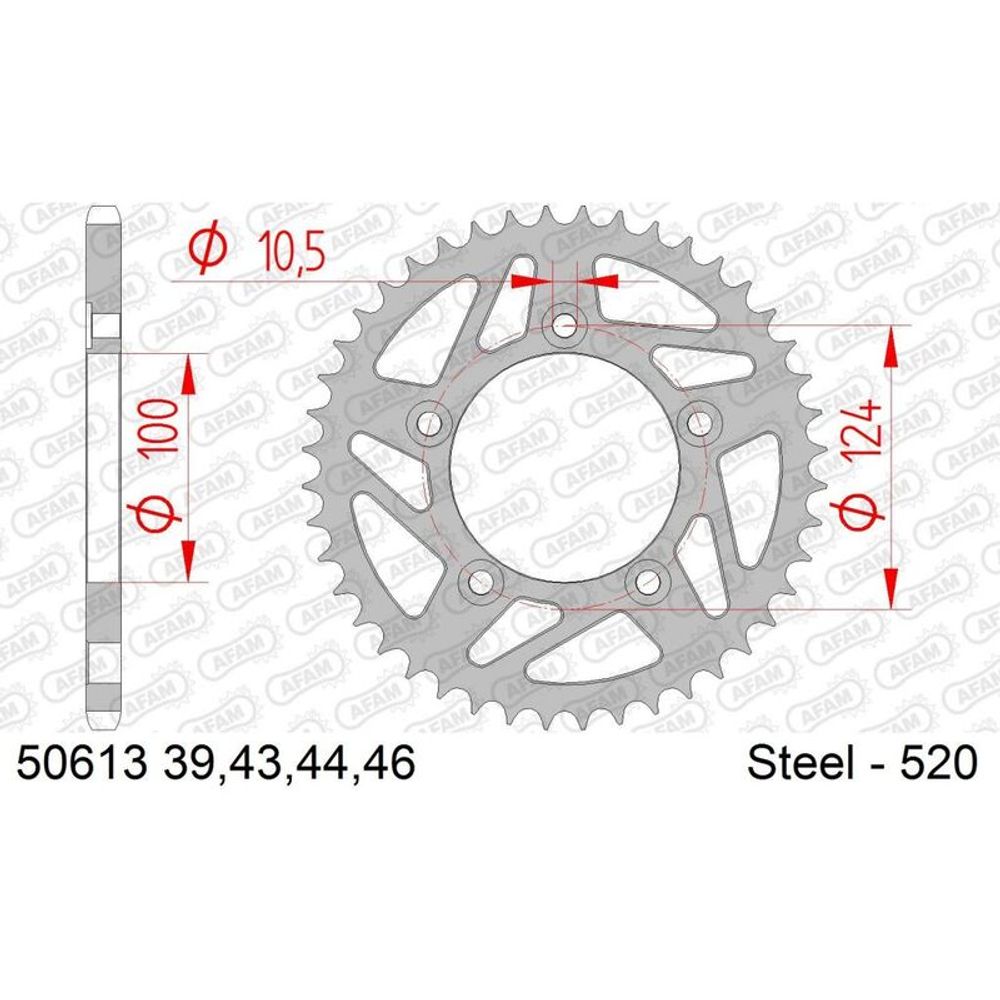 SP 1074675003 AFAM Standard Stahlritzel hinten 50613 - 520    passend fuer DUCATI MONSTER