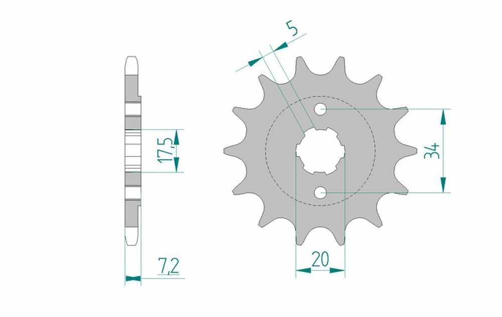 SP 1074688001 AFAM Standard Stahlritzel vorne 20305 - 520    passend fuer HM CRF 230 MOTARD