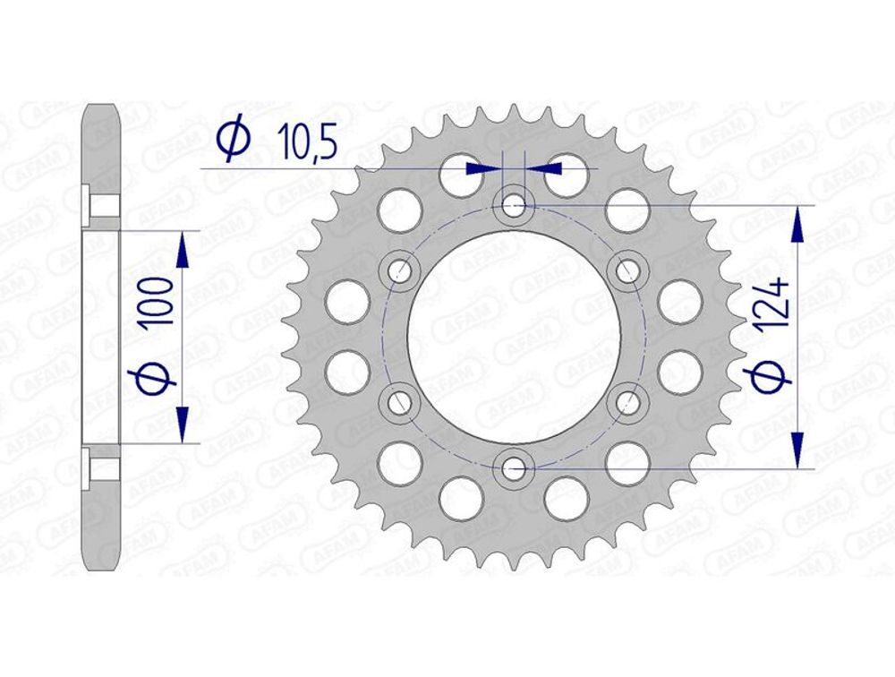 SP 1074692002 AFAM Aluminiumritzel hinten 51609 - 525    passend fuer DUCATI SPORT TOURING ST4