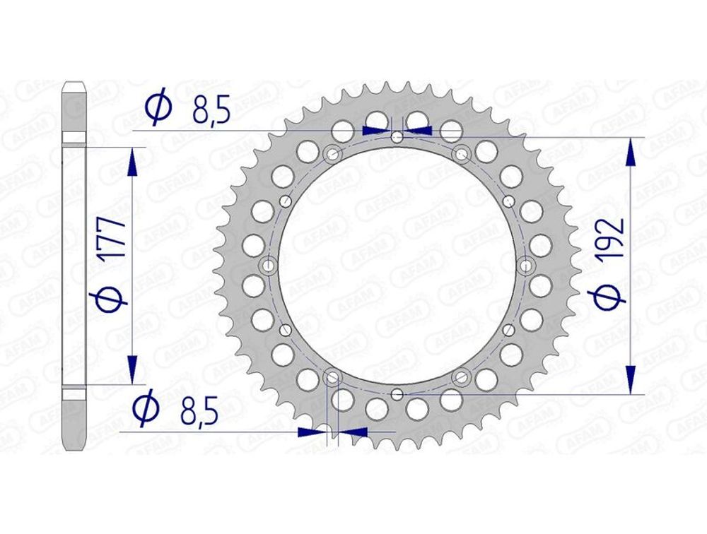 SP 1074712001 AFAM Aluminiumritzel hinten 63300 - 520    passend fuer HUSQVARNA WR 240