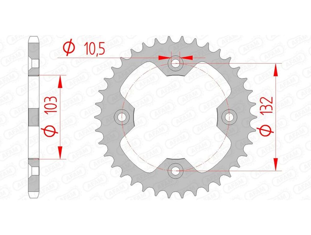 SP 1074719001 AFAM Standard Stahlritzel hinten 71305 - 520    passend fuer