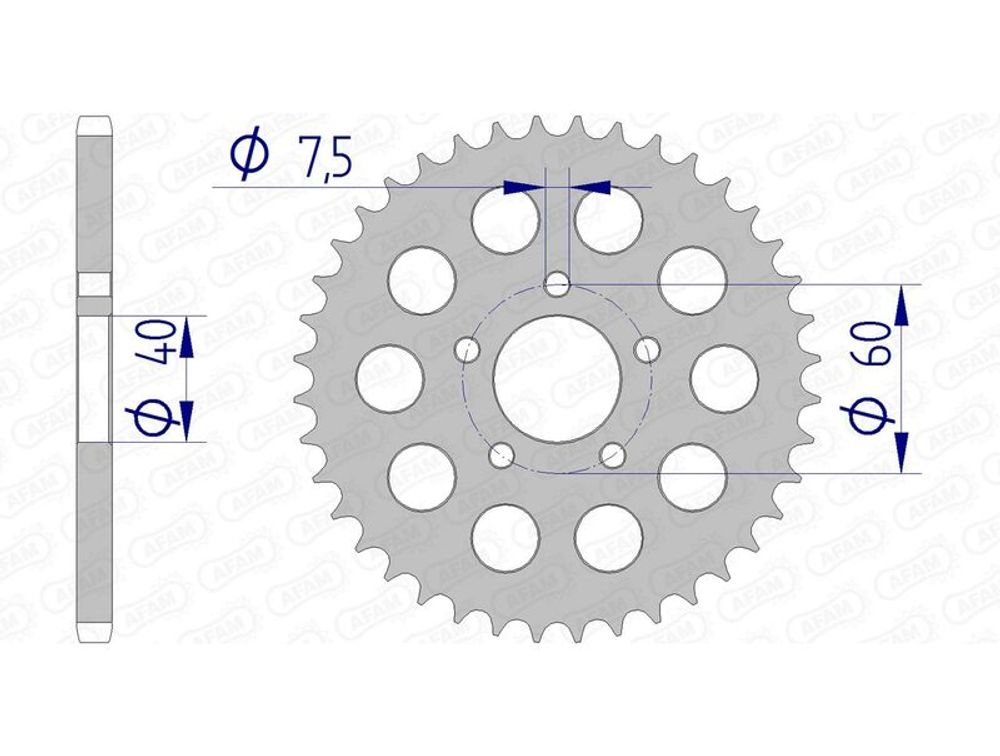 SP 1074730001 AFAM Aluminiumritzel hinten 72105 - 415    passend fuer KTM 50 SX