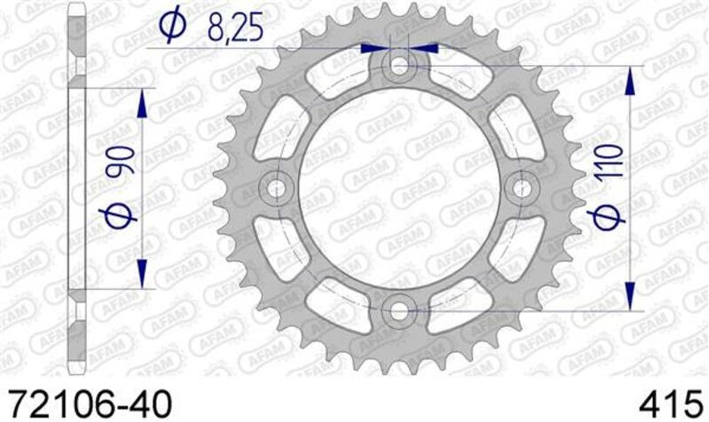 SP 1074731001 AFAM Aluminiumritzel hinten 72106 - 415    passend fuer KTM 50 SX