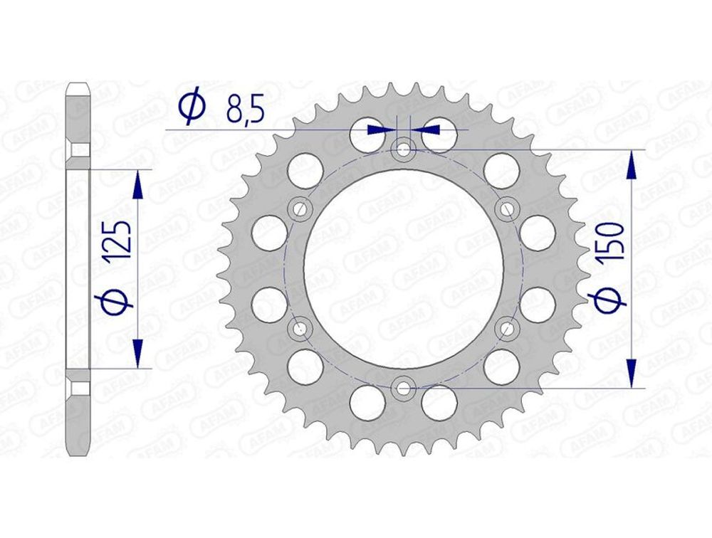 SP 1074736010 AFAM Aluminiumritzel hinten 72304 - 520    passend fuer KTM 250 EXC