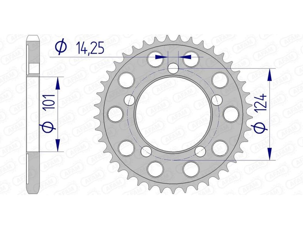SP 1074738004 AFAM Aluminiumritzel hinten 72801 - 525    passend fuer KTM 950 SUPERMOTO