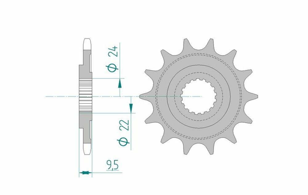 SP 1074743002 AFAM Selbstreinigendes Stahlritzel vorne 20311 - 520    passend fuer HM CRE 450 F