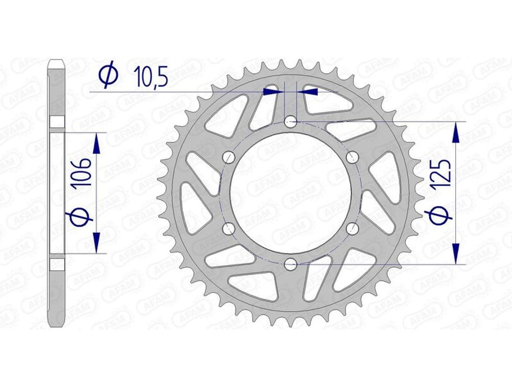 SP 1074766003 AFAM Aluminiumritzel hinten 87606 - 520    passend fuer TRIUMPH STREET TRIPLE 765
