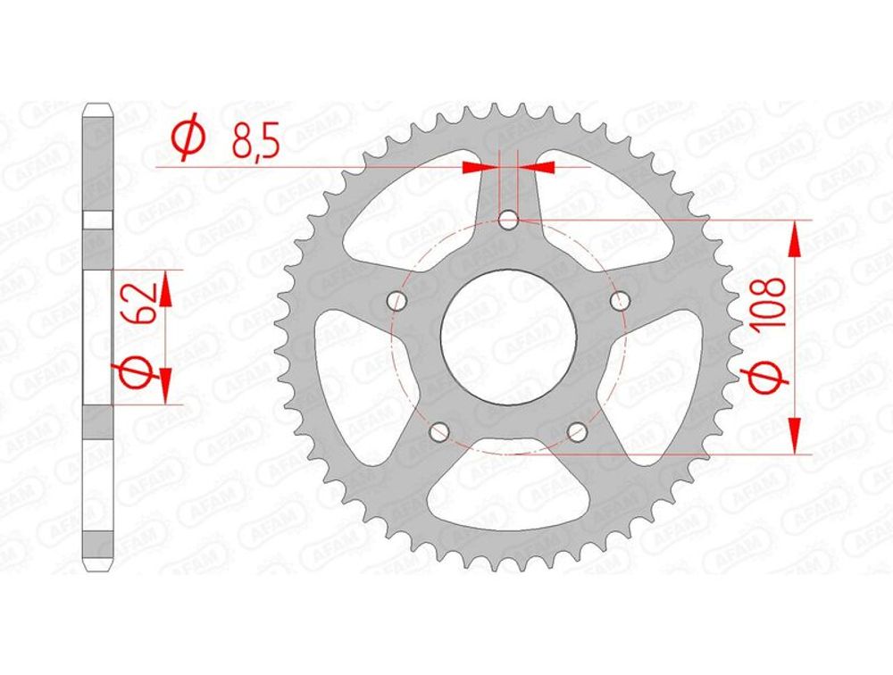 SP 1074771002 AFAM Standard Stahlritzel hinten 92122 - 420    passend fuer RIEJU MRT 50