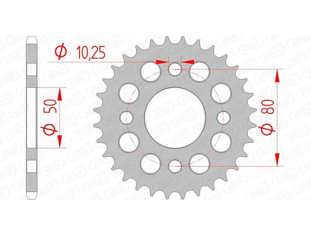 SP 1074772002 AFAM Standard Stahlritzel hinten 92127 - 420    passend fuer SKYTEAM SKYMAX 50