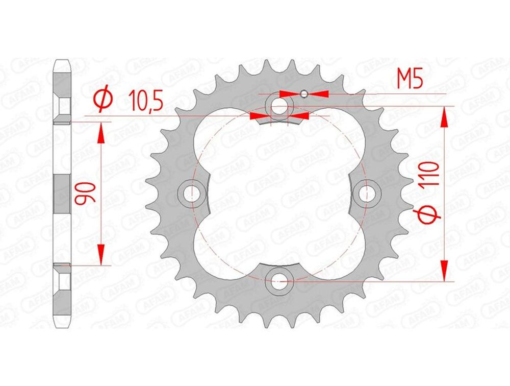 SP 1074779001 AFAM Standard Stahlritzel hinten 92324 - 520    passend fuer