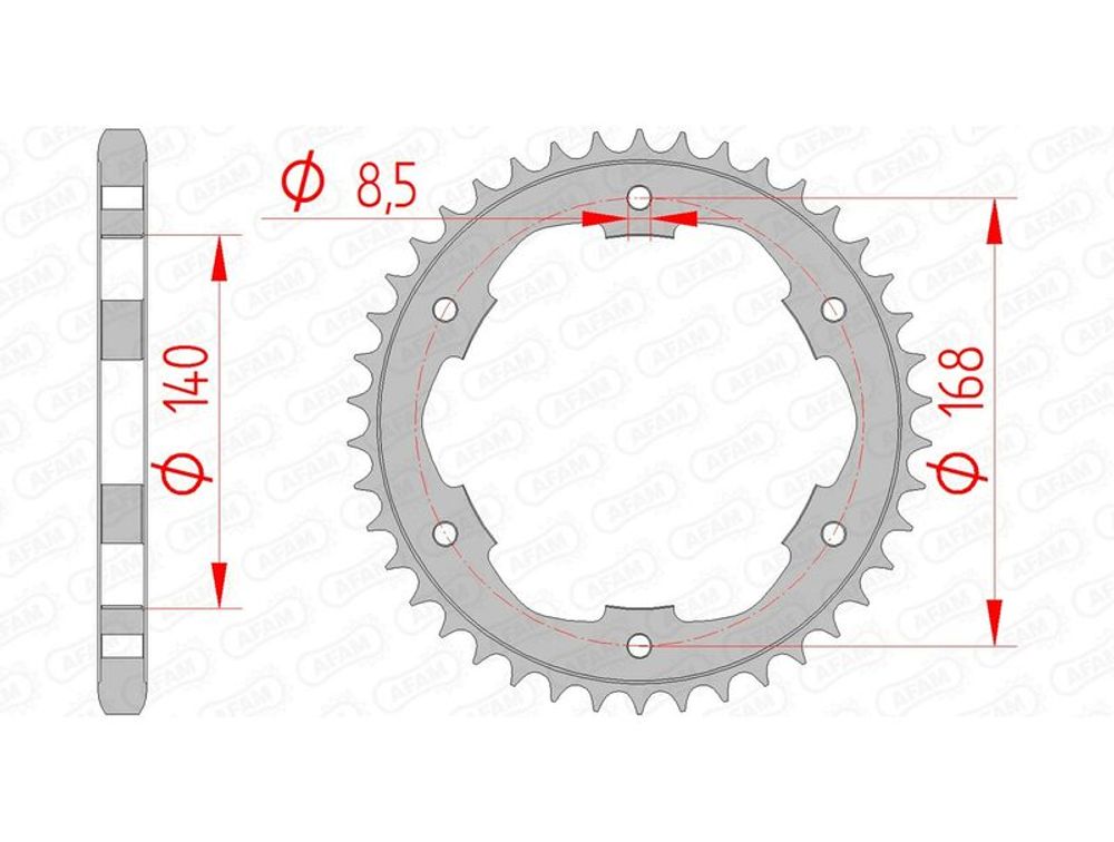 SP 1074789002 AFAM Standard Stahlritzel hinten 92634 - 525    passend fuer BMW F 650 GS