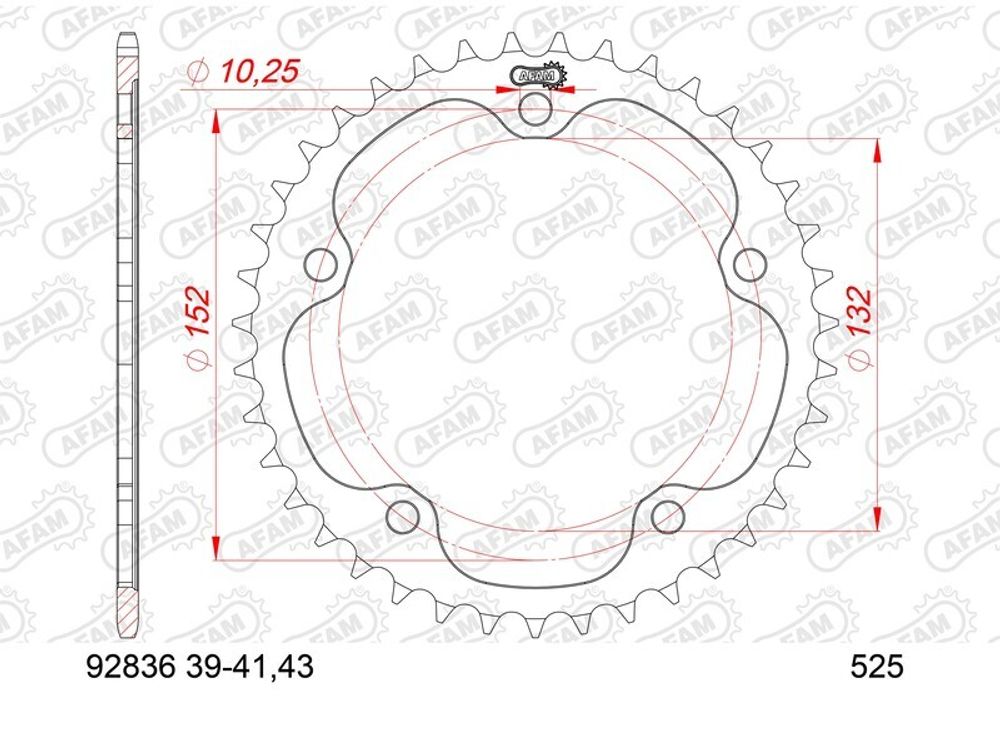SP 1074797004 AFAM Standard Stahlritzel hinten 92836 - 525    passend fuer MV AGUSTA BRUTALE CORSA