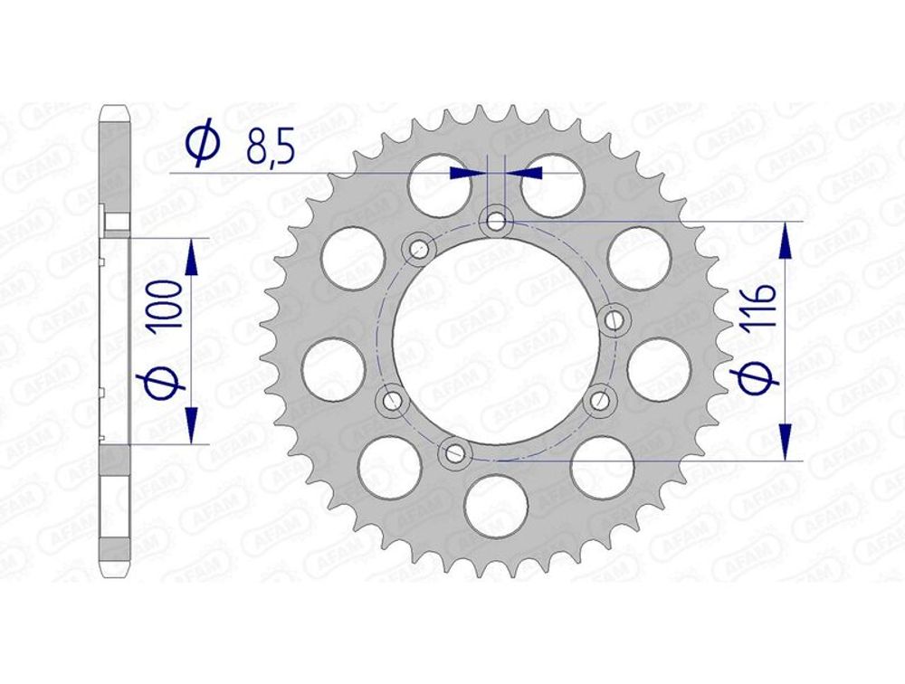 SP 1074805004 AFAM Aluminiumritzel hinten 93303 - 520    passend fuer GAS GAS CONTACT JTR 160