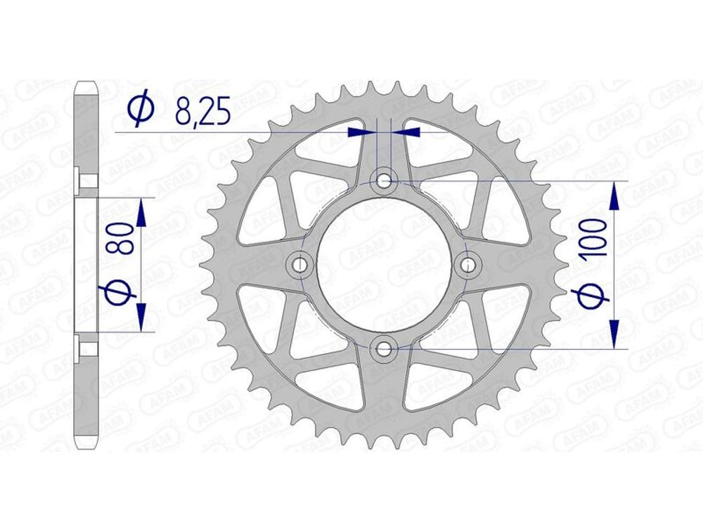 SP 1074809003 AFAM Aluminiumritzel hinten 93320 - 520    passend fuer SHERCO ST 2.5
