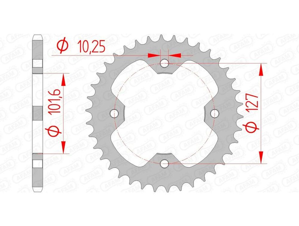 SP 1074820002 AFAM Standard Stahlritzel hinten 98500 - 520    passend fuer POLARIS OUTLAW 525