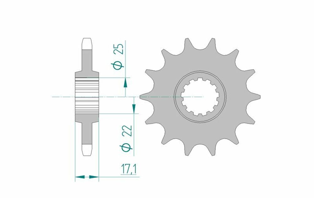 SP 1074872003 AFAM Standard Stahlritzel vorne 20405 - 525    passend fuer HONDA CBF 500